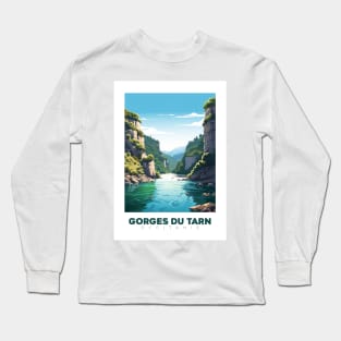Affiche Gorges du Tarn - France - illustration Long Sleeve T-Shirt